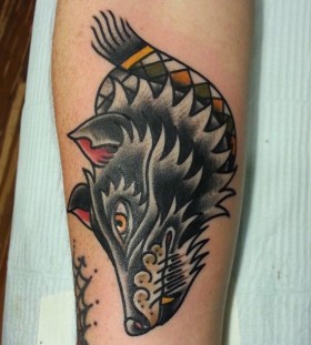 Wolf tattoo by Nick Oaks