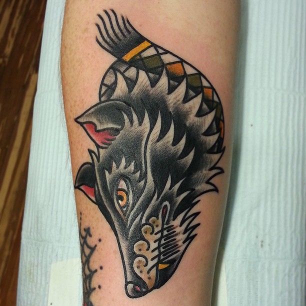 Wolf tattoo by Nick Oaks