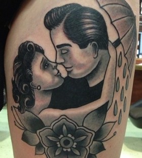 Woman and man tattoo by Clare Hampshire