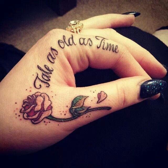 Wonderful beauty and the beast quote tattoo - | TattooMagz ...