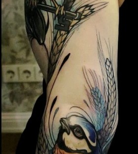 Wonderful birds arm tattoo
