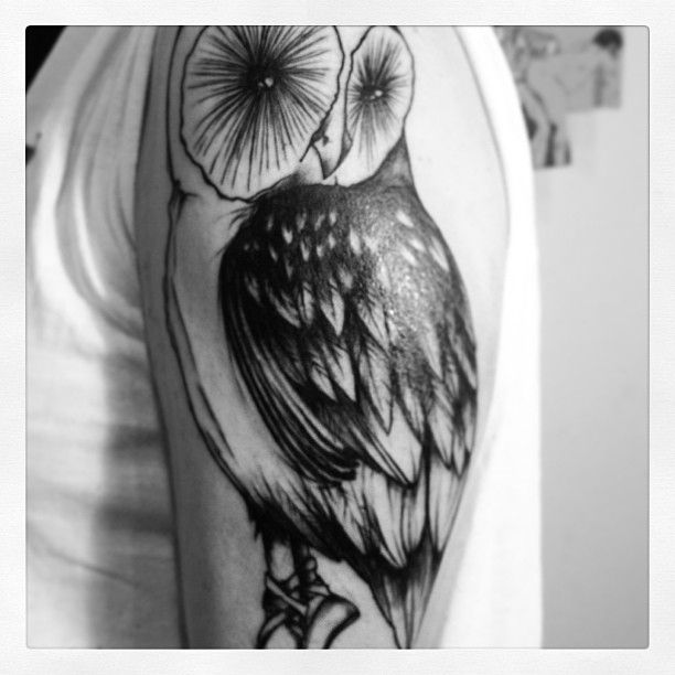 Wonderful owl arm tattoo