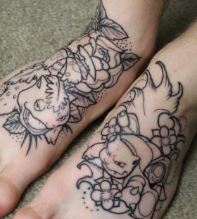Wonderful pokemon foot tattoos