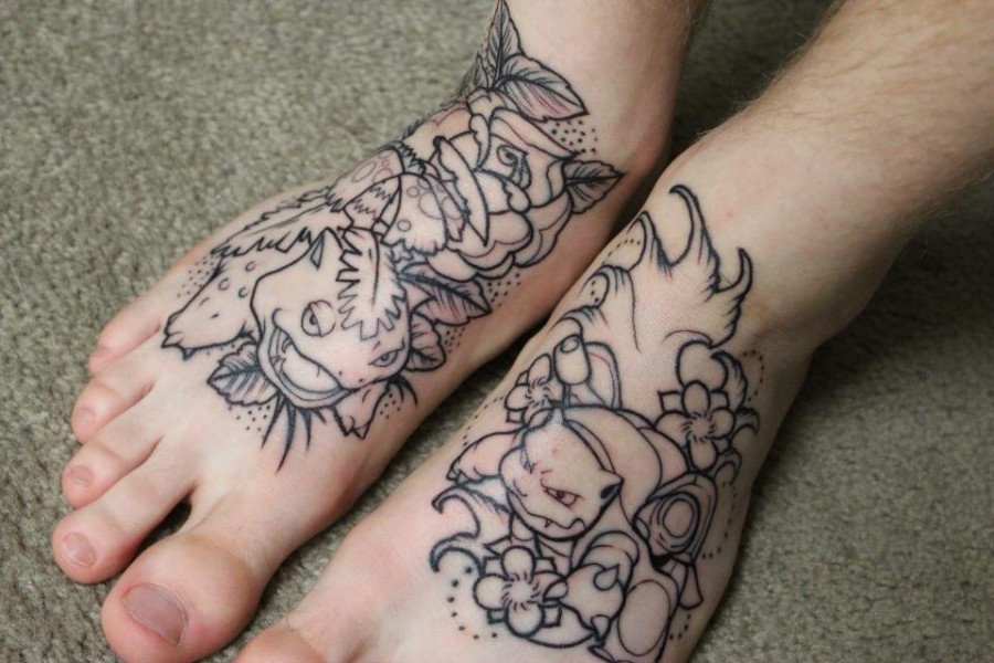 Wonderful pokemon foot tattoos