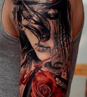 Wonderful woman tattoo by Dmitriy Samohin