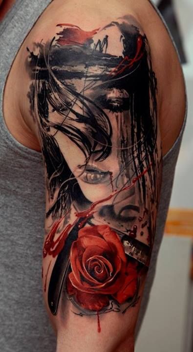 Wonderful woman tattoo by Dmitriy Samohin