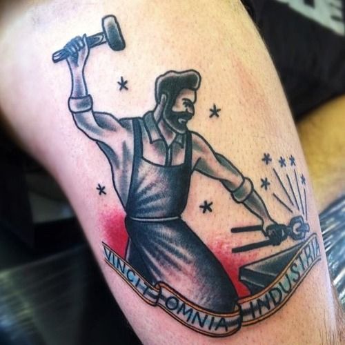 Working man tattoo by Matt Cooley