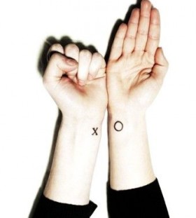 X O wrist couples tattoos