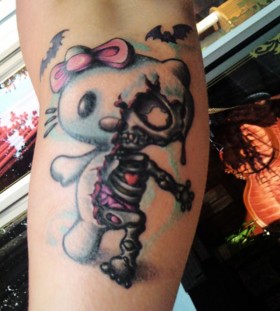 Zombie hello kitty tattoo