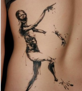 Zombies black scary tattoo