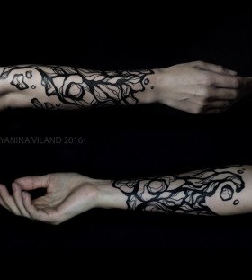 abstract-half-sleeve-tattoo-by-yaninaviland