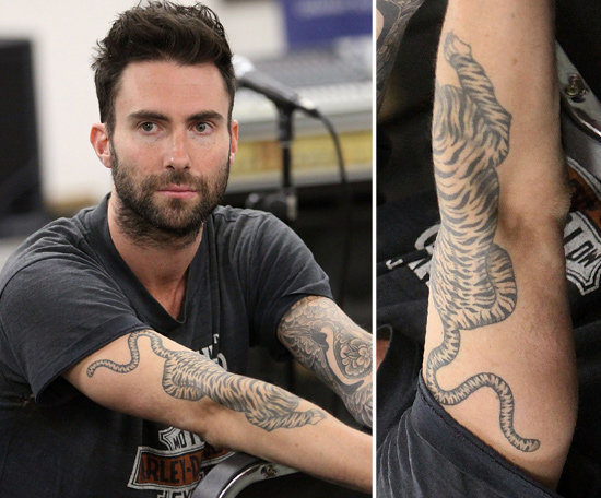 Adam Levine Tiger Tattoo Detail