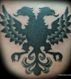 Exceptional Albanian Eagle Back Tattoo
