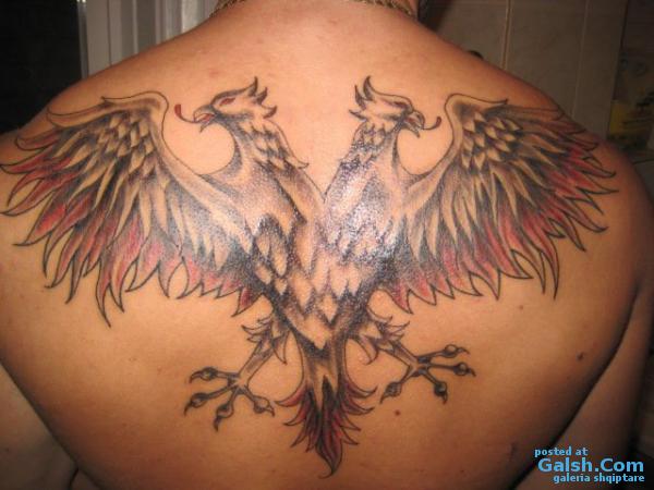 Dashing Albanian Eagle Tattoo on Men’s Back Design