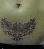 Cool Albanian Eagle Tattoo on Abdomen