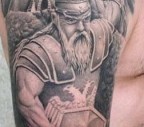 Awesome Viking Knight with Albanian Eagle Tattoo 