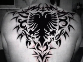 Gruesome Albanian Eagle Back Tattoos