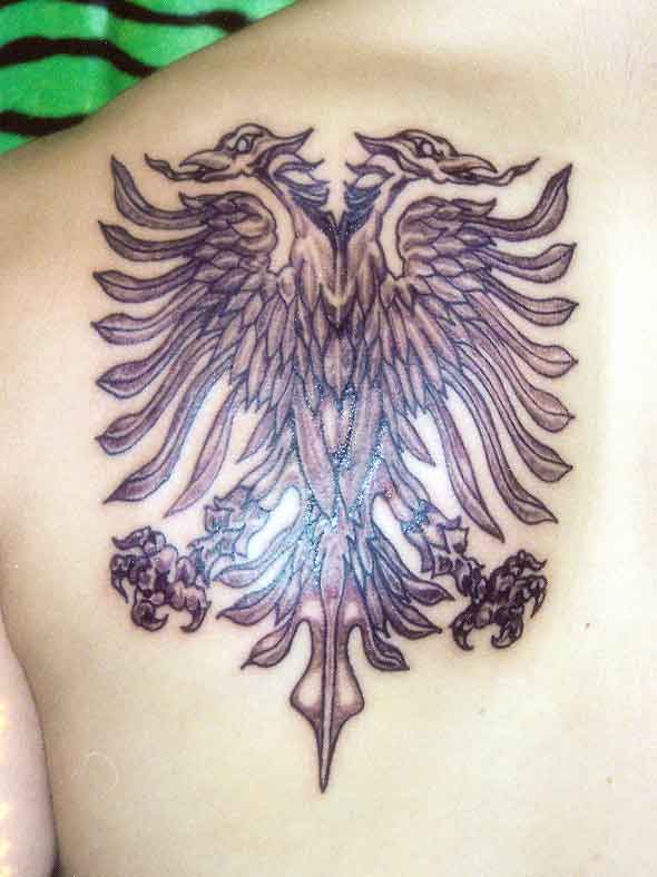 Albanian Two Headed Eagle Demon Face And A Female Spawn