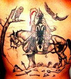 Dashing Albanian Eagle Tattoos with Knight Horse Riding