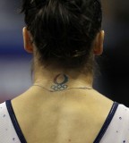 Alicia Sacramones With Olympic Neck Tattoo Design