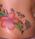 Red Blossoming Flower Tattoo for Women