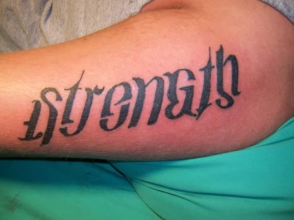 Strength Ambigram Tattoos Design