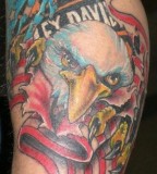 American Flag Eagle And Harley Davidson Tattoo Design