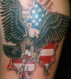 Great Eagle with American Flag Tattoo Design