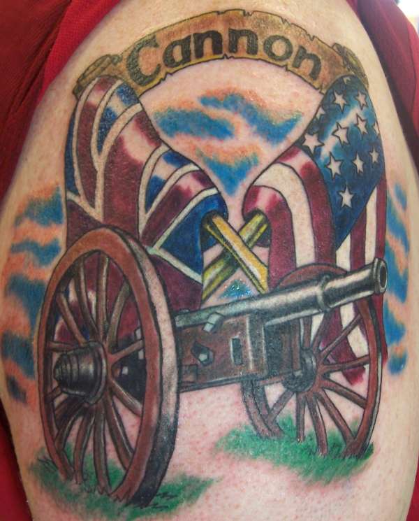 Canon Be Covered Amreican Flag Tattoo Design