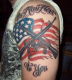 Crossed Rifles American Flag Tattoo Design