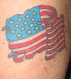 Clipped American Flag Tattoo Design