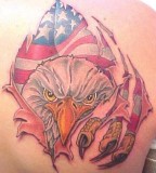 American Flag and Eagle Claw Tattoo Design