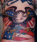 Eagle and American Flag Tattoo Design