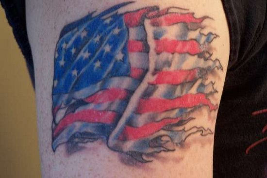 Sublime American Flag Tattoo Design