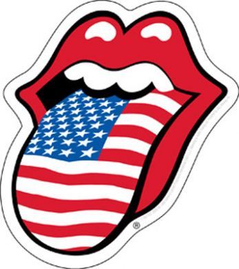 Rolling Stone And American Flag Tattoo Sketch