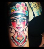 Danielle Colby Shows Right Arm Frida Tattoo
