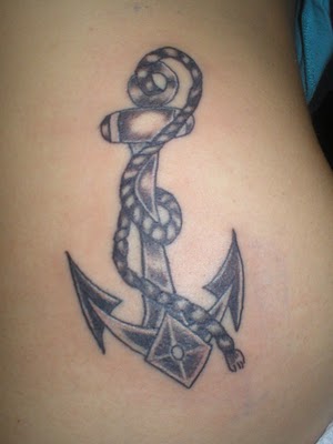 Girls Tribal Anchor Themed Tattoo Design Picture