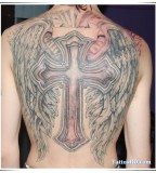 Angel Tattoos and Cross Design For Men