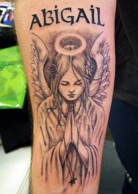 Cute Angel Tattoos Design on Arm