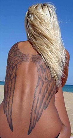 Calm Angel Wing Tattoo Design