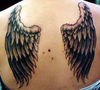 Angel Wings Tattoos on Back for Women