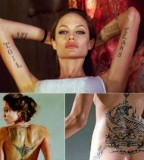 Angelina Jolie Wanted Back Tattoo
