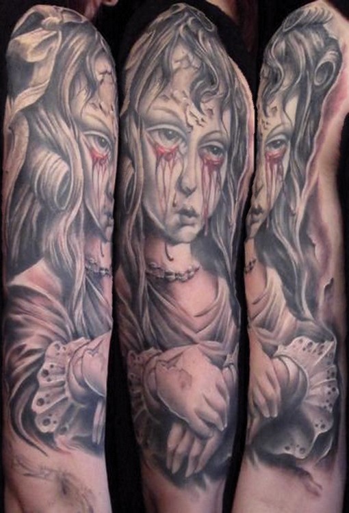 Creepy Demon Tattoo on Sleeves Images