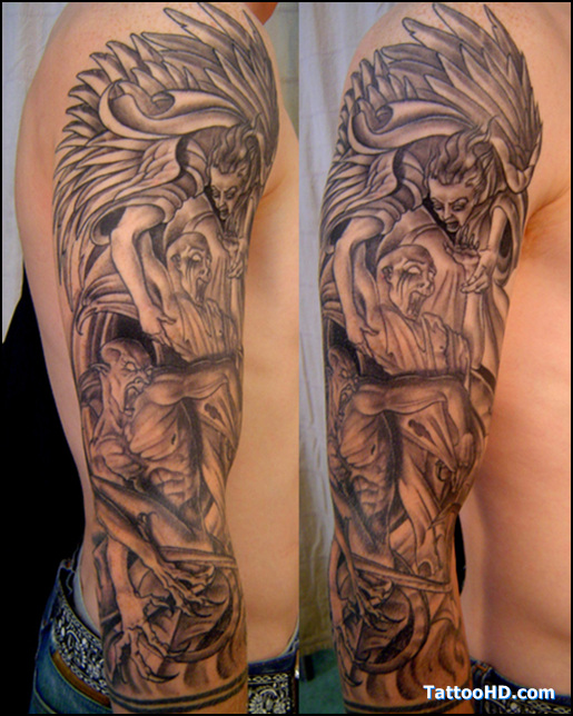 Cool Angel And Demon Tattoo Flash Demon Tattoos Tattoomagz Tattoo Designs Ink Works Body Arts Gallery