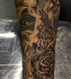 Angel Demon and Roses Tattoo Pictures Gallery