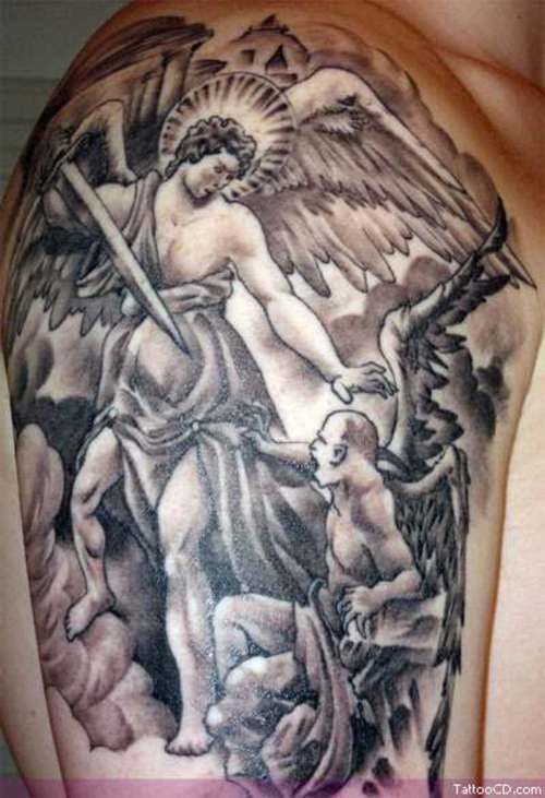 Brutal Angels And Demons Tattoo Picture