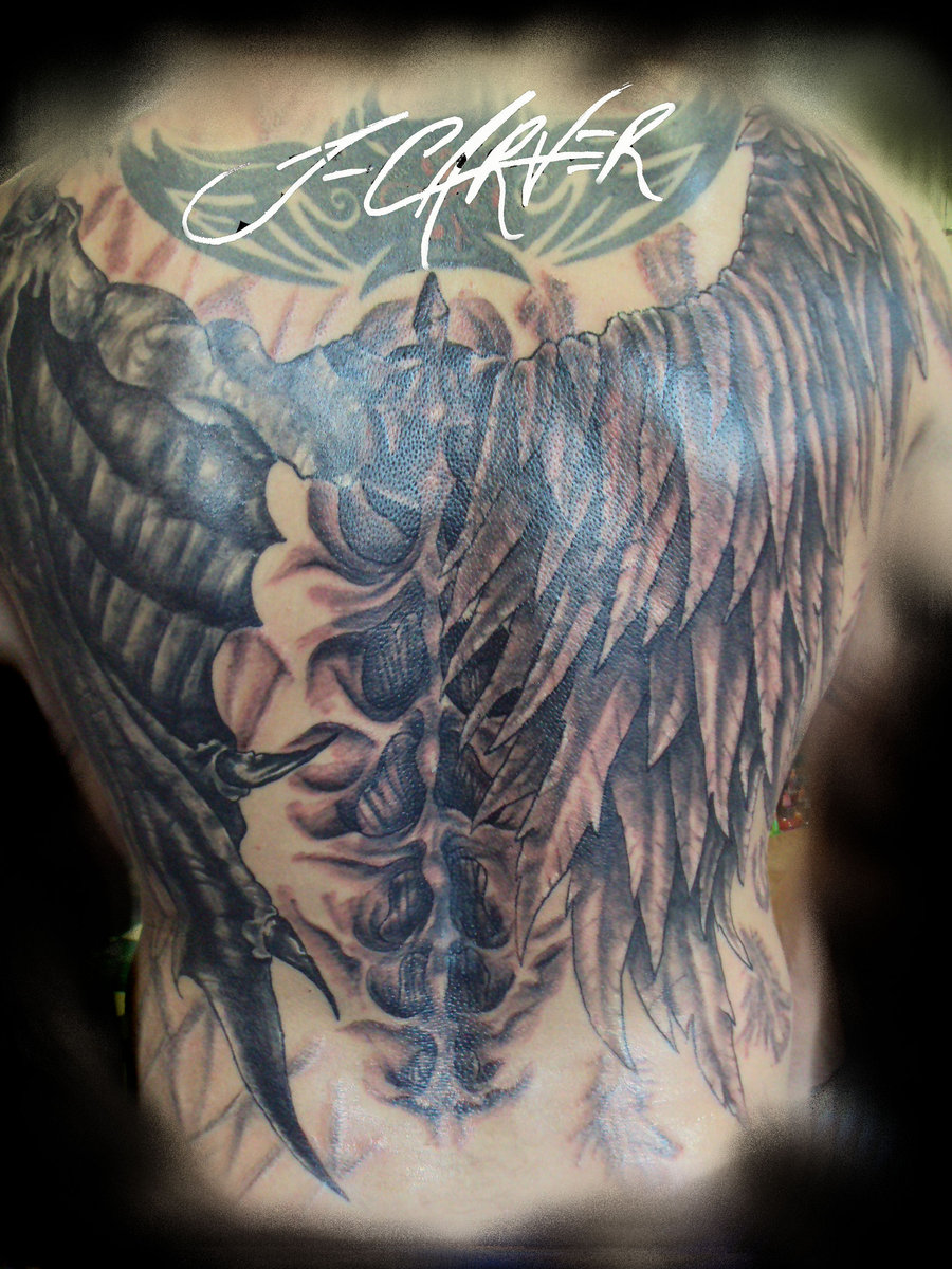 Coloured Demon And Angel Wings Tattoo Ideas Tattoomagz Tattoo Designs Ink Works Body Arts Gallery
