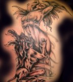 Exotic Lady Demon And Angel Tattoo Images
