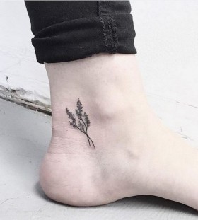 ankle flower tattoo