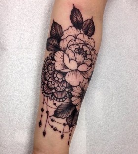 arm flower tattoo